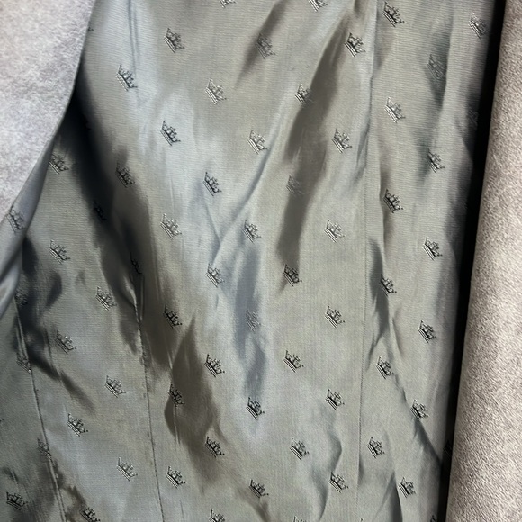 SW3 Bespoke GRAY SUEDE LEATHER-LOOK FAUX MOTO BIKER JACKET Size Large - Picture 11 of 14